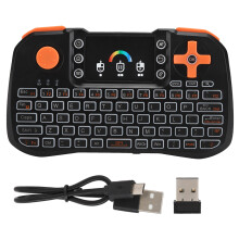 LED Backlit Keyboard RGB Backlit Mini Wireless Keyboard QWERTY Keyboard Layout Ergonomic Design Multi-finger Touchpad Gamepad Functionality 2.4GHz