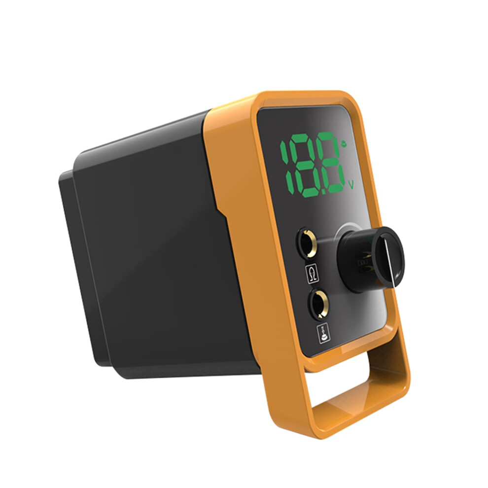 Yellow 2.5A Digital Tattoo Power Supply With Large Lcd Screen For Rotary And Coil Machines