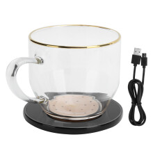 Calentador de tazas con carga inalámbrica rápida. Regulación precisa de la temperatura de las bebidas. Elegante calentador de tazas para usar en
