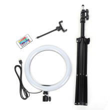 Anello luminoso professionale per selfie con telecomando Bluetooth, luce LED morbida dimmerabile, luminosità ultra elevata, luce video, controllo