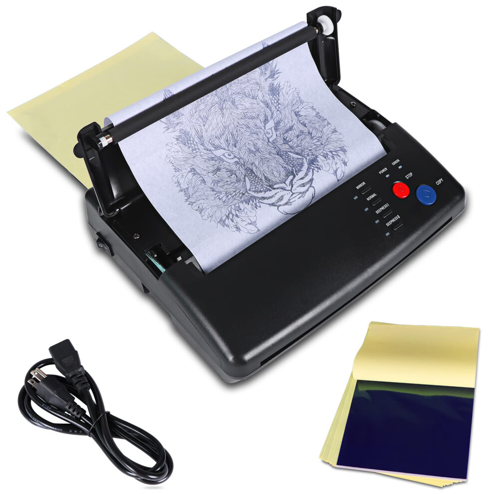 Thermal Tattoo Transfer Machine and Stencil Printer Kit with 20 Sheets Transfer Paper