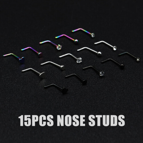 Nose Piercing Gun Kit SingleUse Sterile Preloaded with 15 Studs for Safe Self Nose Piercing 1