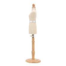 Manichino da cucito femminile con base in legno di faggio resistente per esposizione abbigliamento