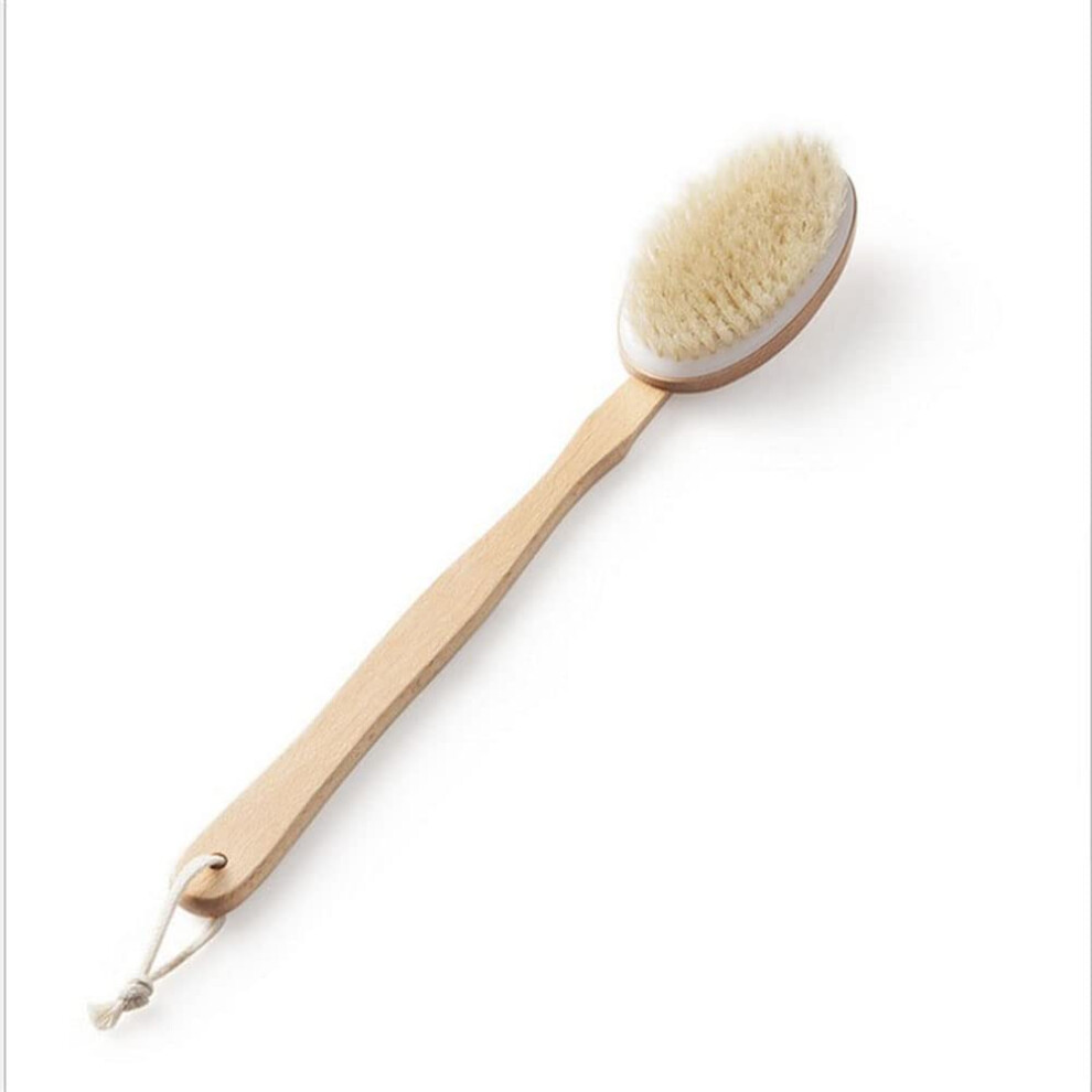 Bamboo Body Brush with Long Handle Natural Bristle Back Scrubber for Effective Skin Exfoliation