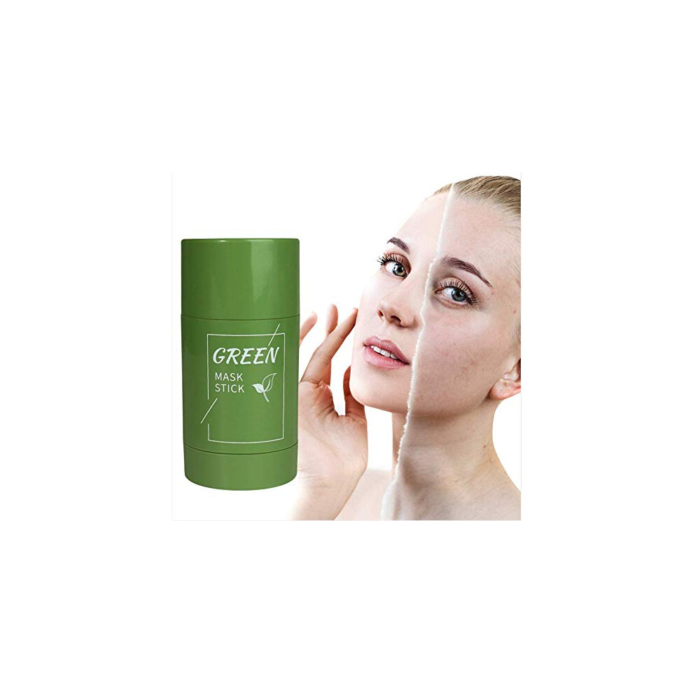 Green Tea Clay Face Mask Stick for Oil Control and Deep Pore Cleansing, Hydrating for All Skin Types