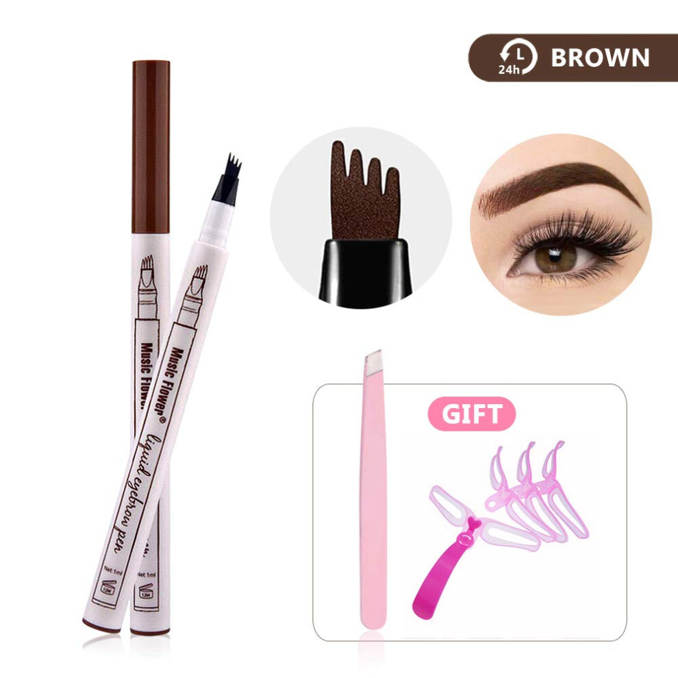 Brown Eyebrow Pencil With Microfork Tip Â Natural Hairlike Strokes Microblading Brow Pen Allday Wear