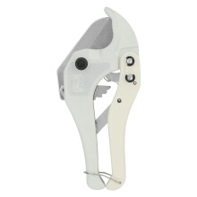 Cutting Scissors for Plastic Tubing And Hoses, Ratcheting PVC Pipe Cutter with Burr-Free Cuts and Ergonomic Design, Durable Nickel-Plated Tool for