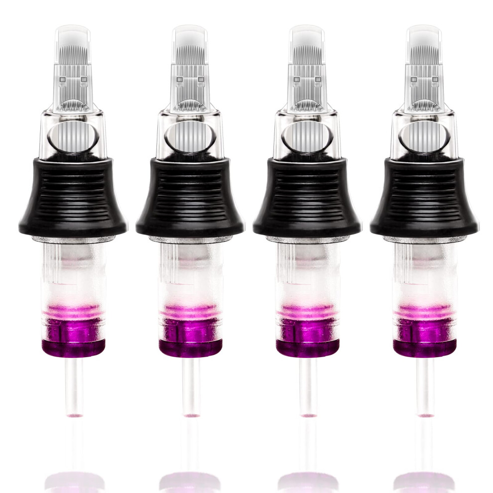 Tattoo Cartridge Needles 0.35mm Curved Magnum for Shading Color Packing with Ergonomic Finger Ledge