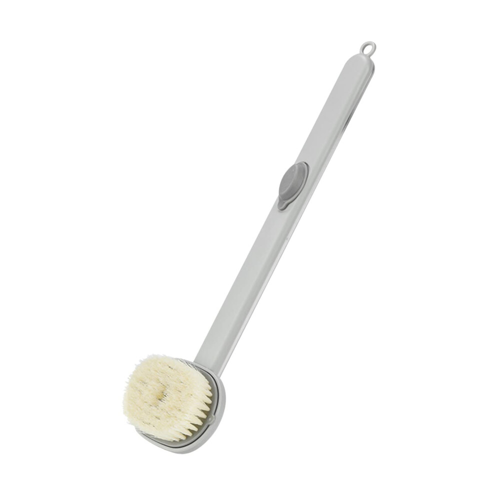 Shower Back Scrubber with Builtin Foam Dispenser, Ergonomic Long Handle Bath Brush for Gentle Exfoliation