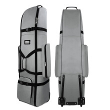 Golf Travel Bag with Wheels Heavy Duty Waterproof Case for Airline Golf Club Transport Foldable Grey