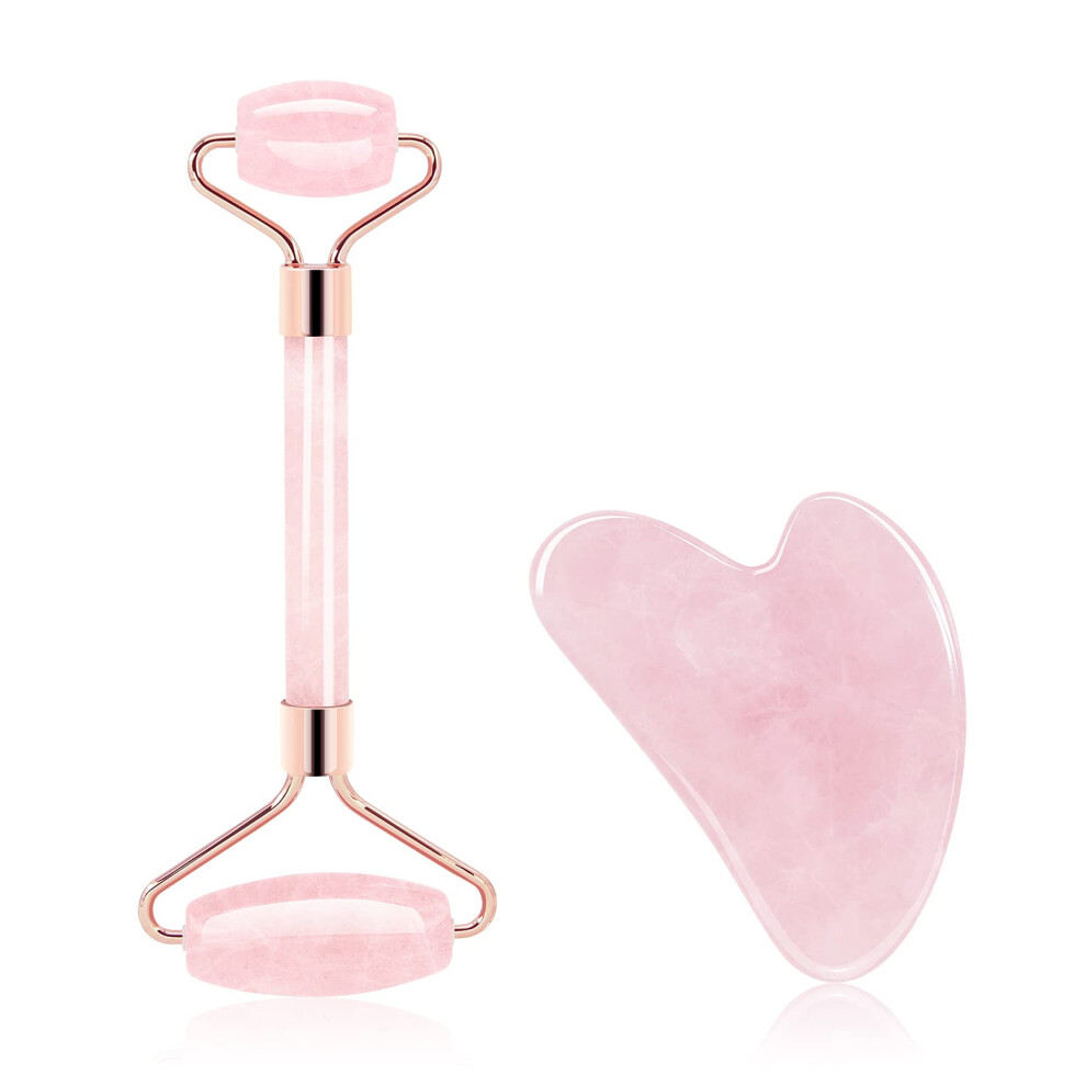 Jade Roller and Gua Sha Set Aventurine Face Massage Tool with Dual Design for Spa and Skin Care
