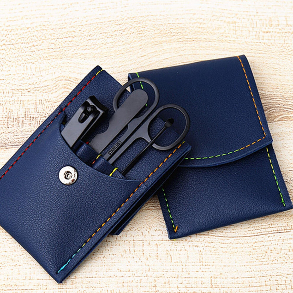 Manicure Set Professional Stainless Steel Nail Clippers Kit with Leather Case Travel Grooming 4Pcs