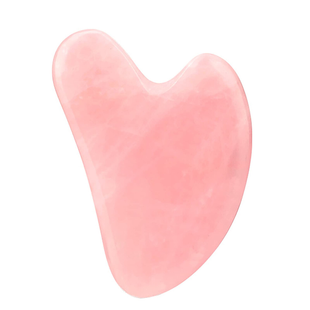 Pink Jade Gua Sha Facial Tool For Antiaging Sculpting, Puffiness Relief And Skincare Massage