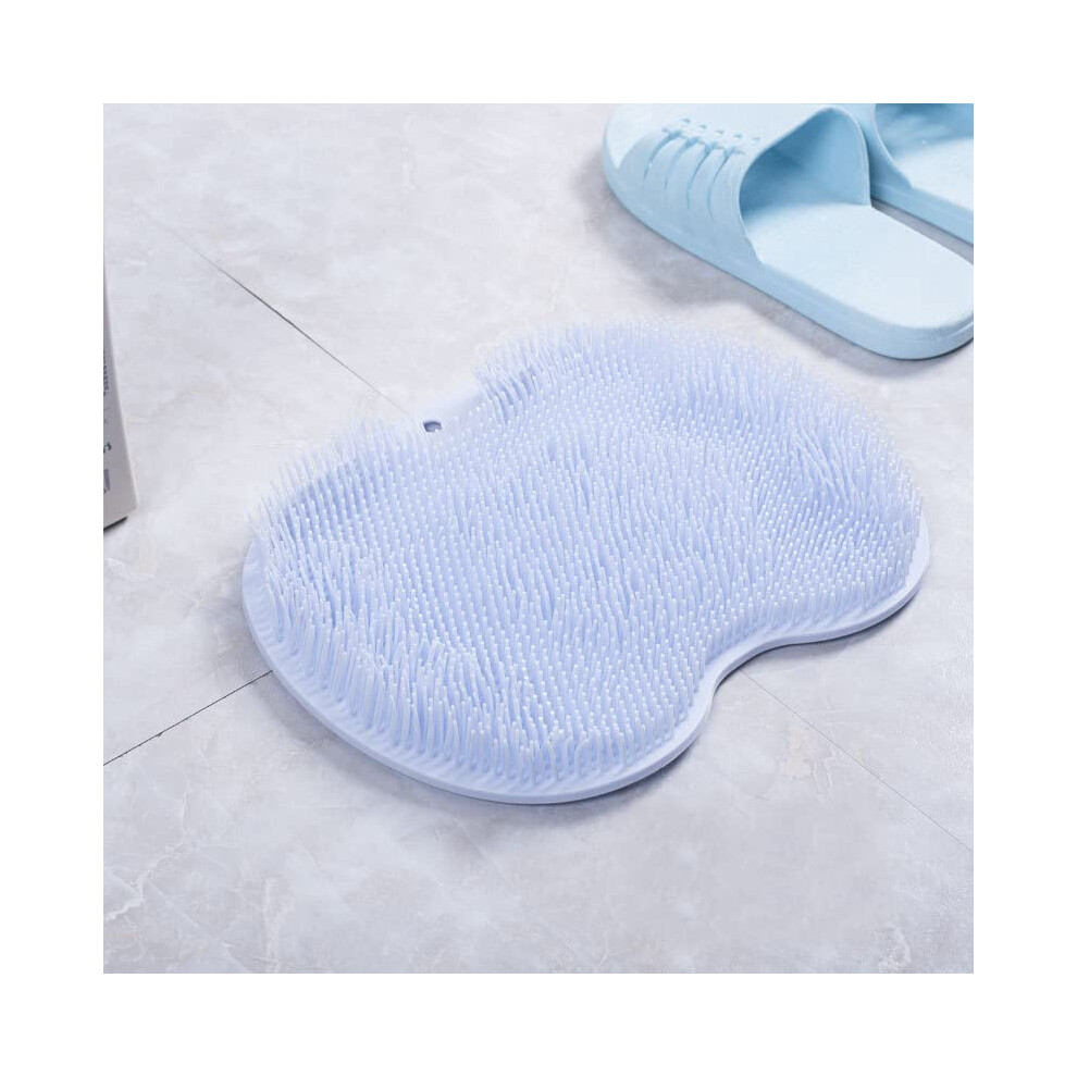 Blue Foot Scrubber For Shower With Nonslip Suction Cups, Dualbristle Cleaner And Massager For Callus Removing,