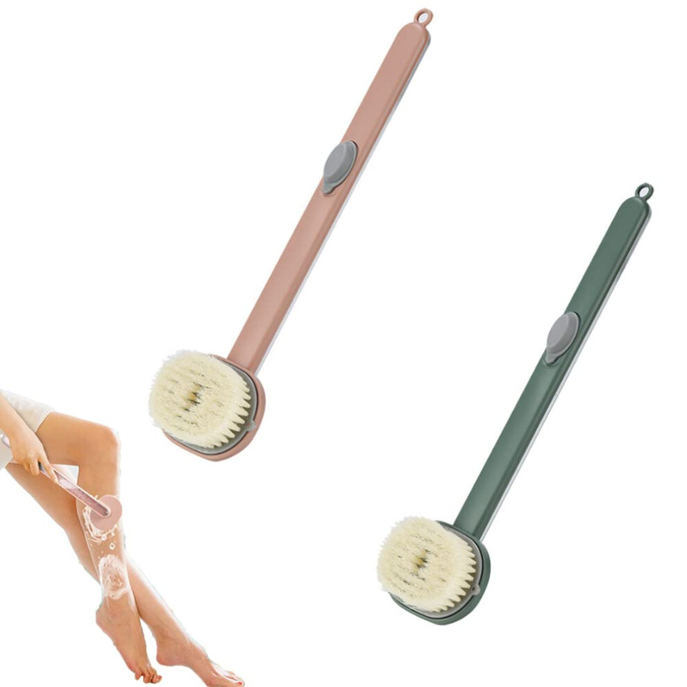 Bath Brush with Long Handle and Soap Dispenser, Soft Bristle Back Scrubber for Shower Exfoliating