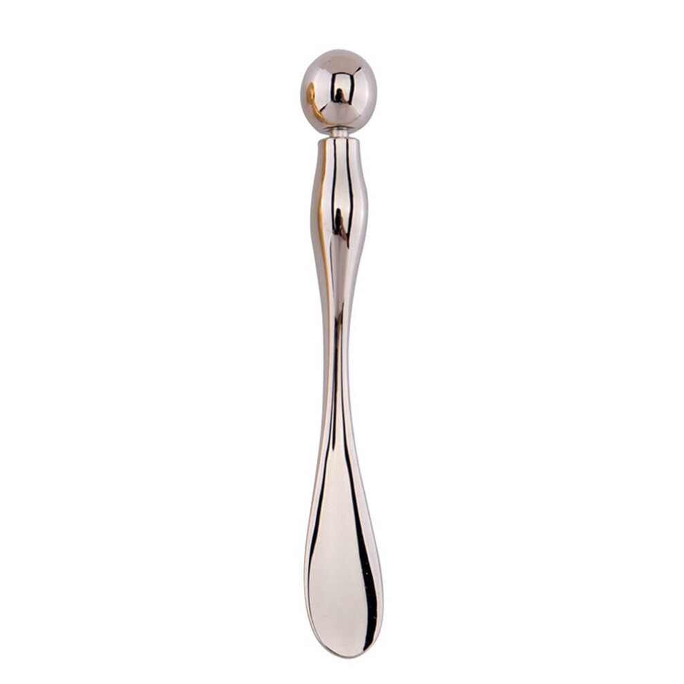 Cream/Silver Facial Applicator Tool With Dualended Massage For Eye And Masks, Zinc Alloy