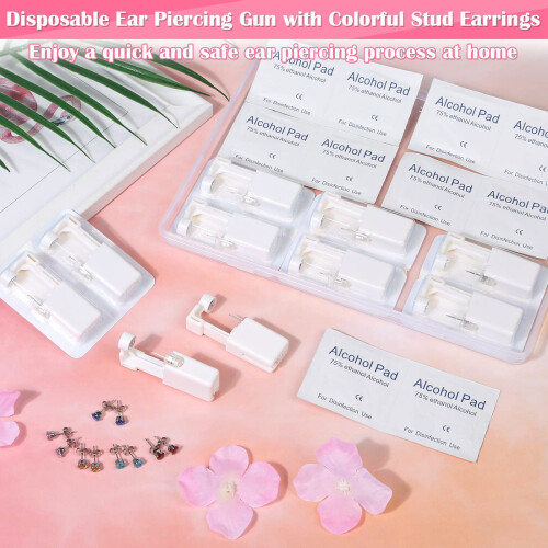 10 Pack Ear Piercing Kit, Disposable Ear Piercing Gun with Hypoallergenic Studs and Precise Spring Trigger for Home and Professional Use 1