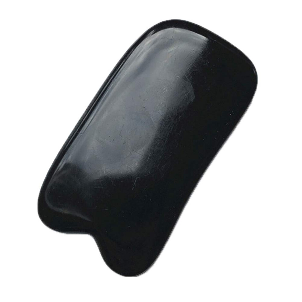 Black Resin Gua Sha Massage Scraping Board For Facial And Body Pain Relief With Ergonomic Edges