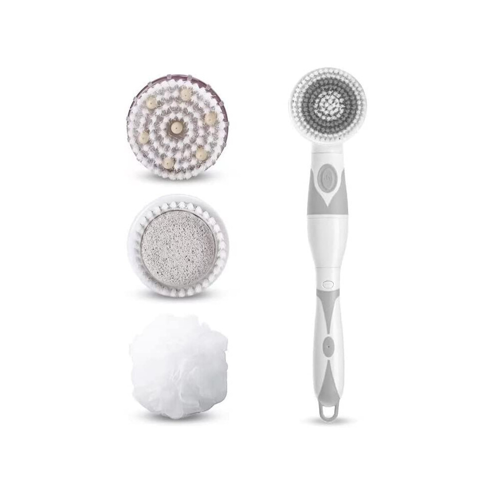 Electric Bath Brush with Long Handle, 360 Rotating Body Scrubber, TwoSpeed IPX6 Waterproof