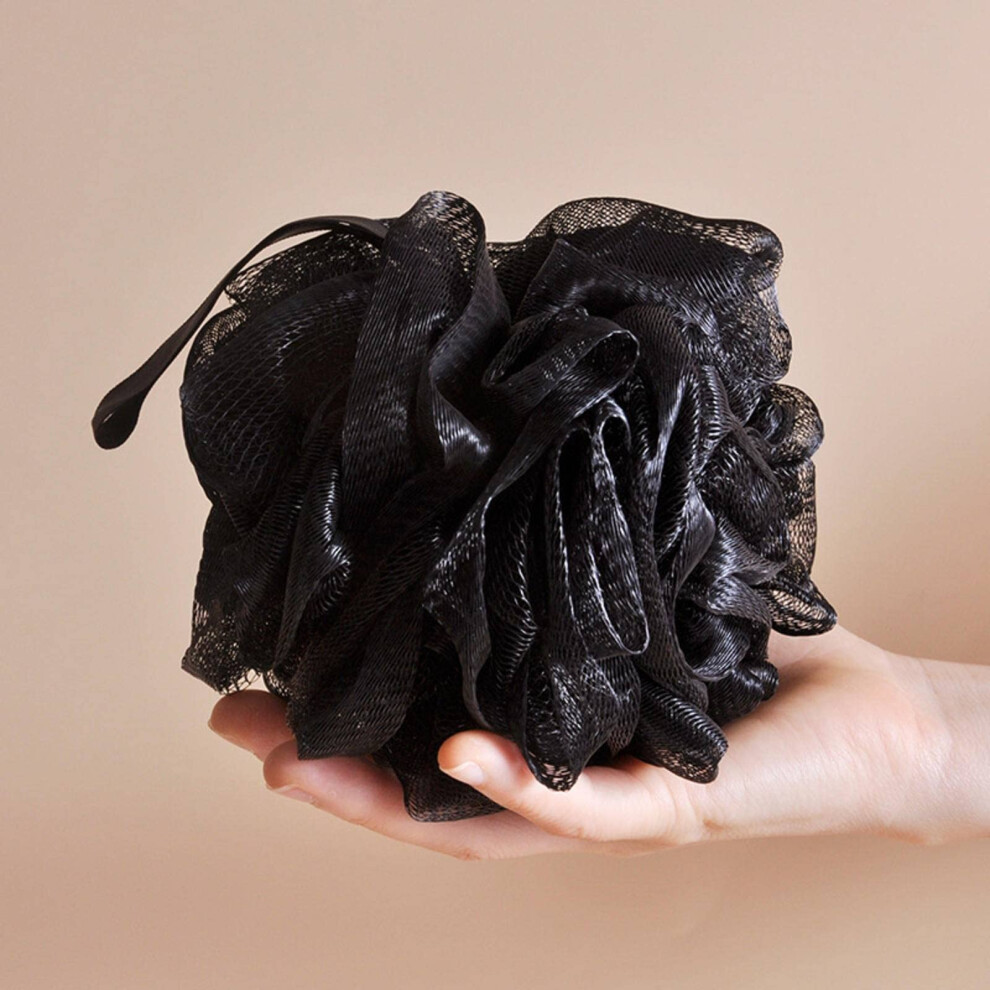 Bath Loofah 4 Pack Black Bamboo Charcoal Shower Sponge Large Exfoliating Tightknot Body Scrubber