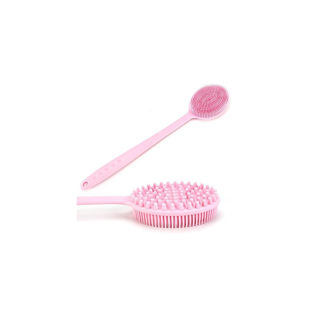 Bath Brush with Long Curved Handle and Gentle Nylon Bristles, Ergonomic Back Scrubber for Shower
