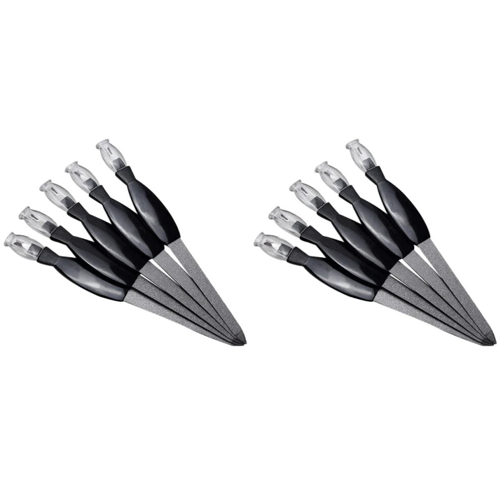 Black 24Pcs Dualuse Stainless Steel Nail File And Cuticle Pusher Set, Manicure Essentials For Salon