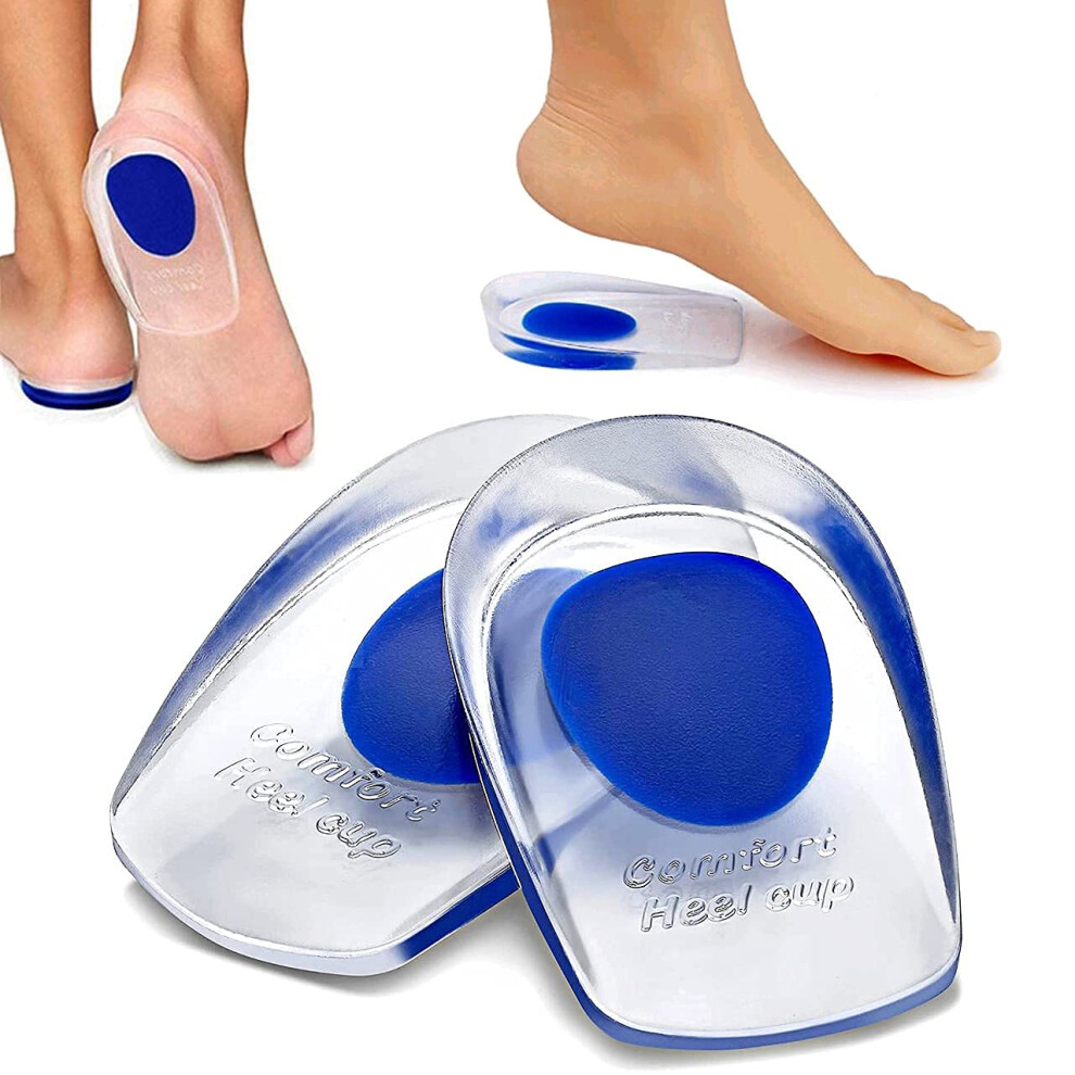 Silicone Heel Pads and Gel Heel Cups for Pain Relief, Cracked Heels , Breathable Foot Care