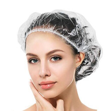 Elegance in Protection: Thick Clear Plastic Shower Caps, Elastic Hair Bath Caps, Waterproof & Adjustable, Enhancing Your Hotel & Home Essentia