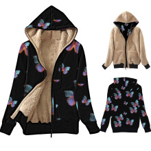 SDJMa Hoodies voor dames, winter fleece sweatshirt - Volledige ritssluiting, dikke sherpa voering