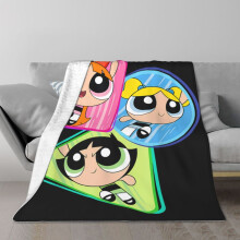 Powerpuff Girls Kuscheldecke aus Flanell-Fleece, kuschelige Decke fürs Bett, klimatisierte Räume, Plüschdecke für Schlafzimmer, Wohnzimmer, Sofa