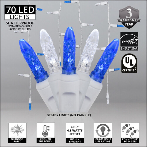 Χριστουγεννιάτικα φώτα 70 LED Icicle για εσωτερικούς και εξωτερικούς χώρους, με 1