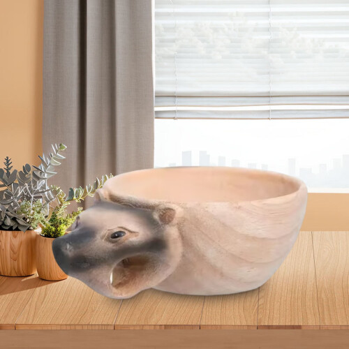 Handgeschnitzter Becherbär aus Holz, Wohnaccessoires 1