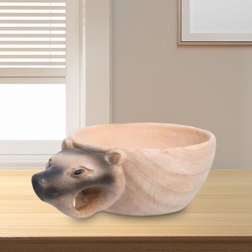 Handgeschnitzter Becherbär aus Holz, Wohnaccessoires 2