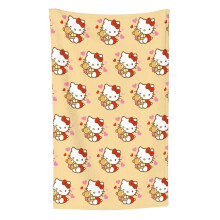 Hello Kitty-mønster Lett, mykt flanellteppe Passer for katteelskere Sofa Stue Komfortabelt plysjteppe 86x122 cm (vertikal)