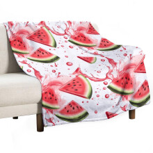 Vattenmelon Supermjuk Filt Julfilt Flanell Mikrofiberfiltar För Soffa Bäddsoffa Fluffig och Varm 30"x40"