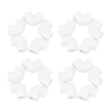 20 stk. 20 mm diameter 90 vinkelgrader albue PVC-rørdeler adapterkobling hvit