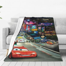 Bilar Blixten McQueen Filt 102x76 cm Lätt mjuk flanellfleecefilt för soffa, säng, resor, alla årstider, barn och vuxna