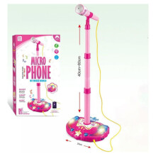 Microfone de karaokê infantil com suporte, brinquedo para meninas de 3 a 6 anos.