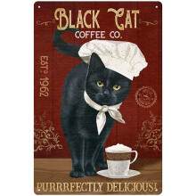 Zabawny kot retro vintage bar znaki blaszane vintage sztuka metalowy plakat retro vintage 8x12 cali