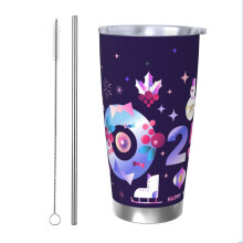 Felice Anno Nuovo 2025 - Tazza termica da viaggio in acciaio inox da 20 oz con coperchio