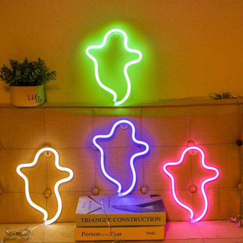 Φωτιστικό LED με θέμα το φάντασμα του Halloween, για παιδικό δωμάτιο, πάρτι, διακόσμηση 2