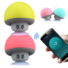 MyBeauty Portable Mini Cute Mushroom Waterproof Sucker Bluetooth Speaker Bass Sound Box
