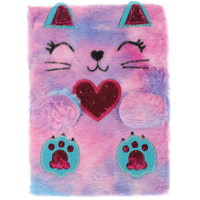 Carnet de notes Eease Fluffy, carnet décoratif avec chat de dessin animé, bloc-notes portable pour usage quotidien