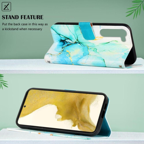 Θήκη για Samsung Galaxy S23Plus5G με βάση από PU δέρμα και σχέδιο από μάρμαρο 1