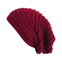 RPVATI Goth Beanies voor dames, wintermuts met kabelbreiwerk, goedkope warme muts voor koud weer, slouchy model, rood, one size fits all