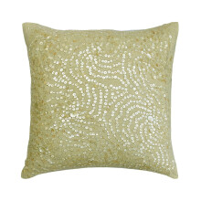 Tyynynpäällinen 20x20 Beige, Spiraalimainen Helmiäiskuvio, Kukkakuvioinen Tyynynpäällinen, Pellava - Splash Of Paradise