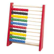 Colorful Abacus Beads Counting Toy 10 Rows Abacus Learn Math, with 100 Beads Counting Kids Counting Toy for Preschool Toddlers L Red