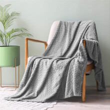 Winysin Grote flanellen fleece plaid met jacquardweefsel en bladerpatroon (50)