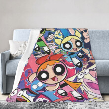 Deka Powerpuff Girls Hotel, Anime deka do postele, Deka na pohovku, Ultra měkká fleecová deka do ložnice a obývacího pokoje, 60X50 palců