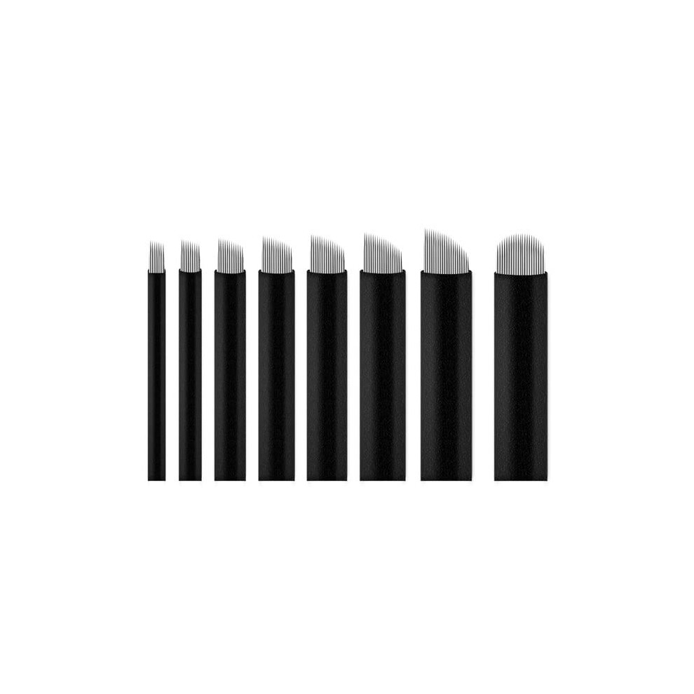 50pcs Disposable Microblading Blades U18 Nano 0.2mm for Precise Eyebrow Tattoo, Sterilized 316L Steel